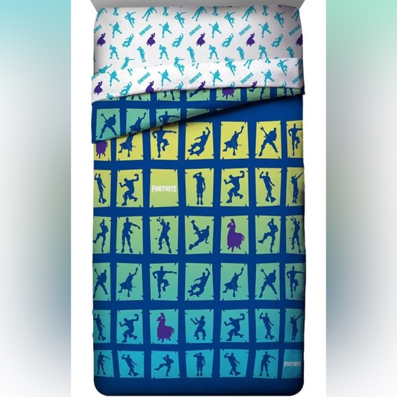 Fortnite Boogie Emote Twin Sheet Set and Reversible Comforter Bedding - Picture 6 of 10